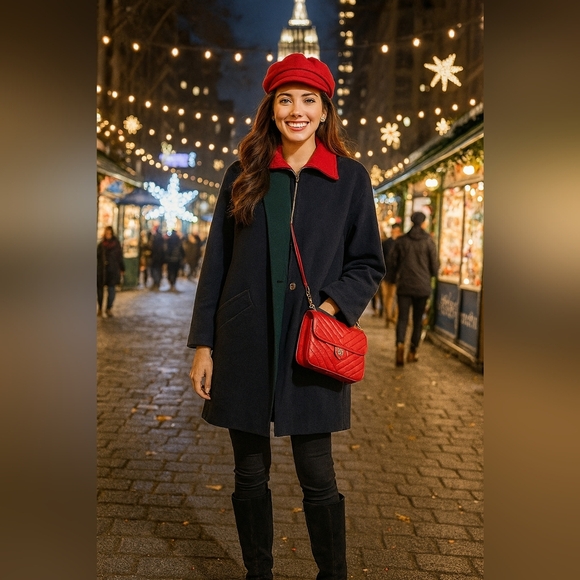 Vintage Y2K Boho Large Cashmere Wool Artisy Winter Heavyweight Chic Coat - Picture 2 of 9